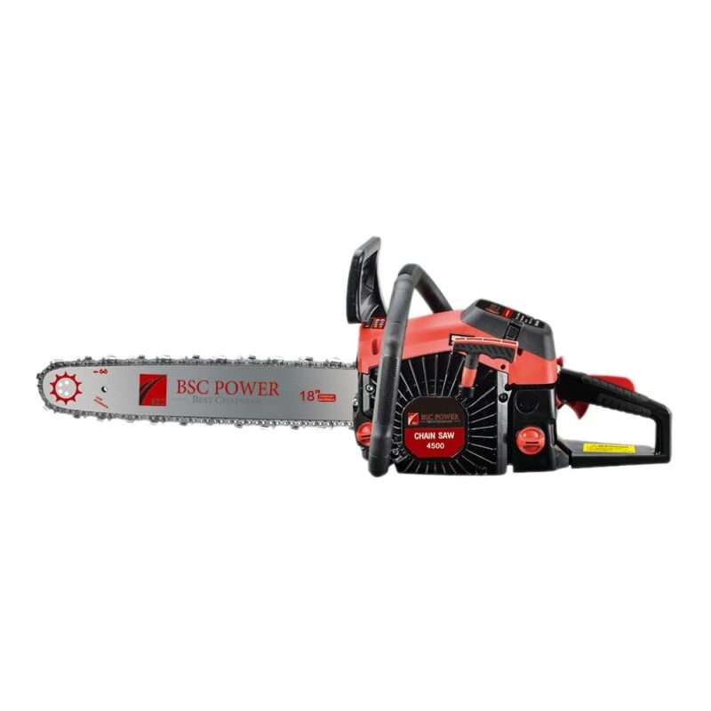 BSC Power Chainsaw BSC 4500, 2.2KW, 45cc, with Guide Bar and Saw Chain Automatic Chain Oiler