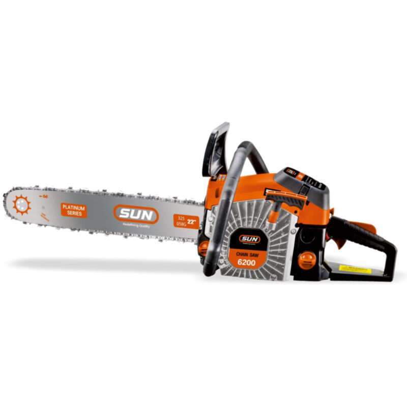 SUN 6200 Chain Saw with 62 CC, 2 Stroke Petrol Engine Power
