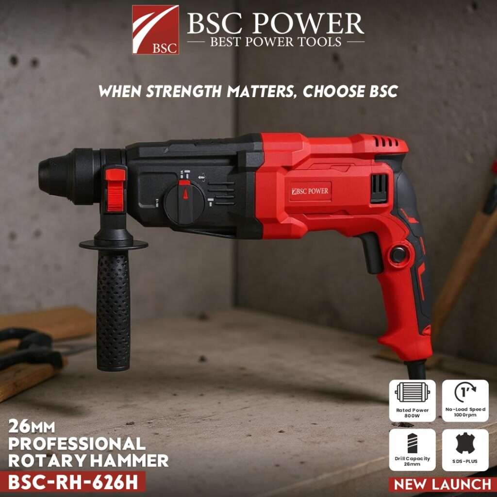 BSC POWER 626H Rotary Hammer 800W | 26mm Drill Machine – BSC Power Tools